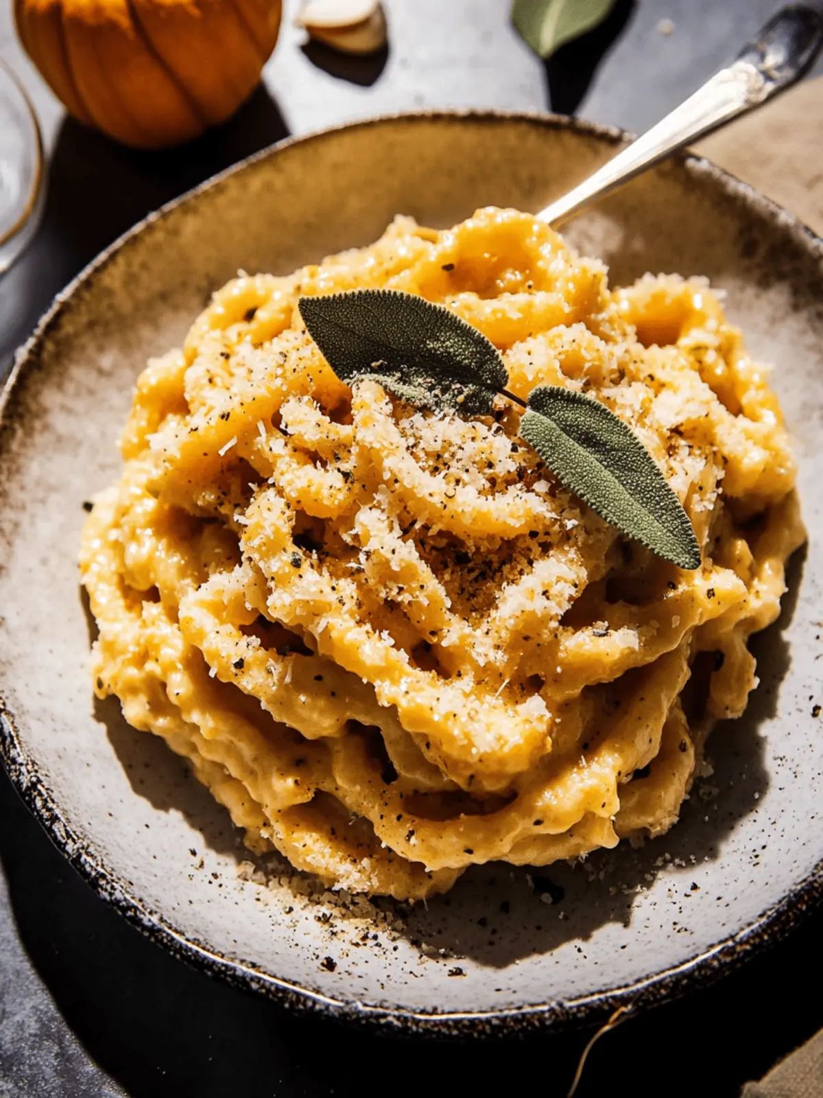 Sage Brown Butter Pumpkin Pasta Alfredo