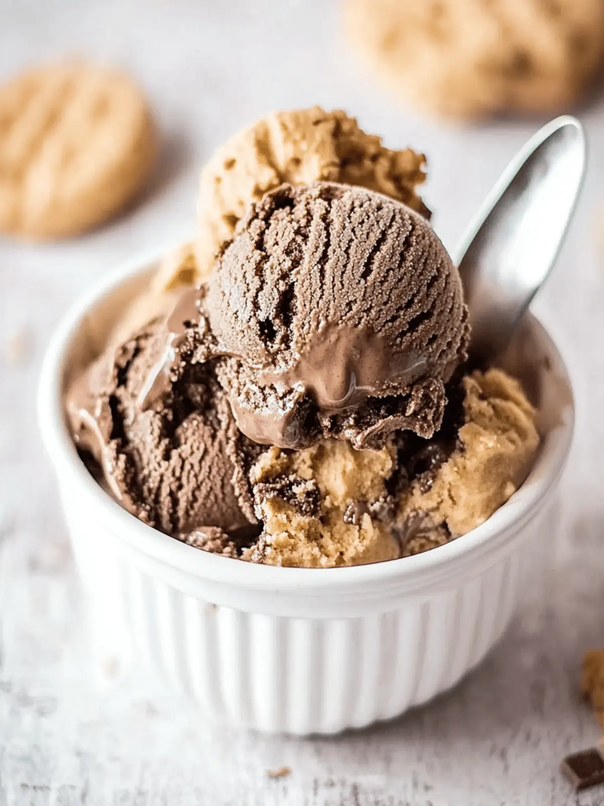 No Churn Chocolate Peanut Butter Cookie Ice Cream