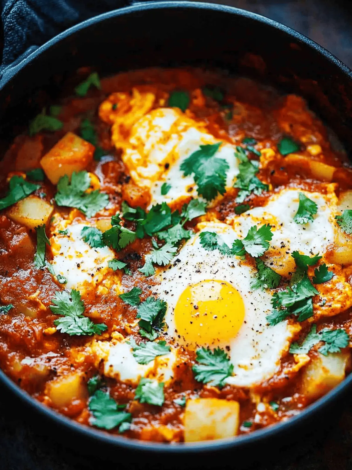 One Pot Spicy Eggs and Potatoes