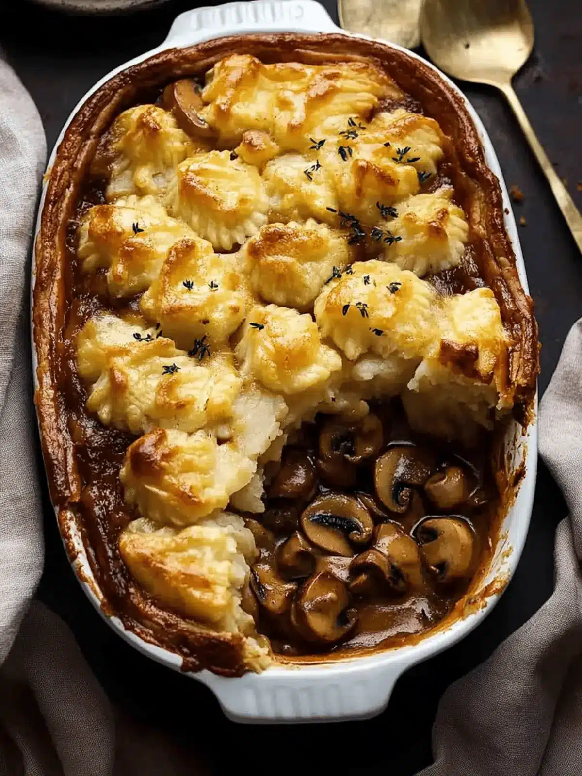 Chicken Mushroom Pie with Duchess Potato