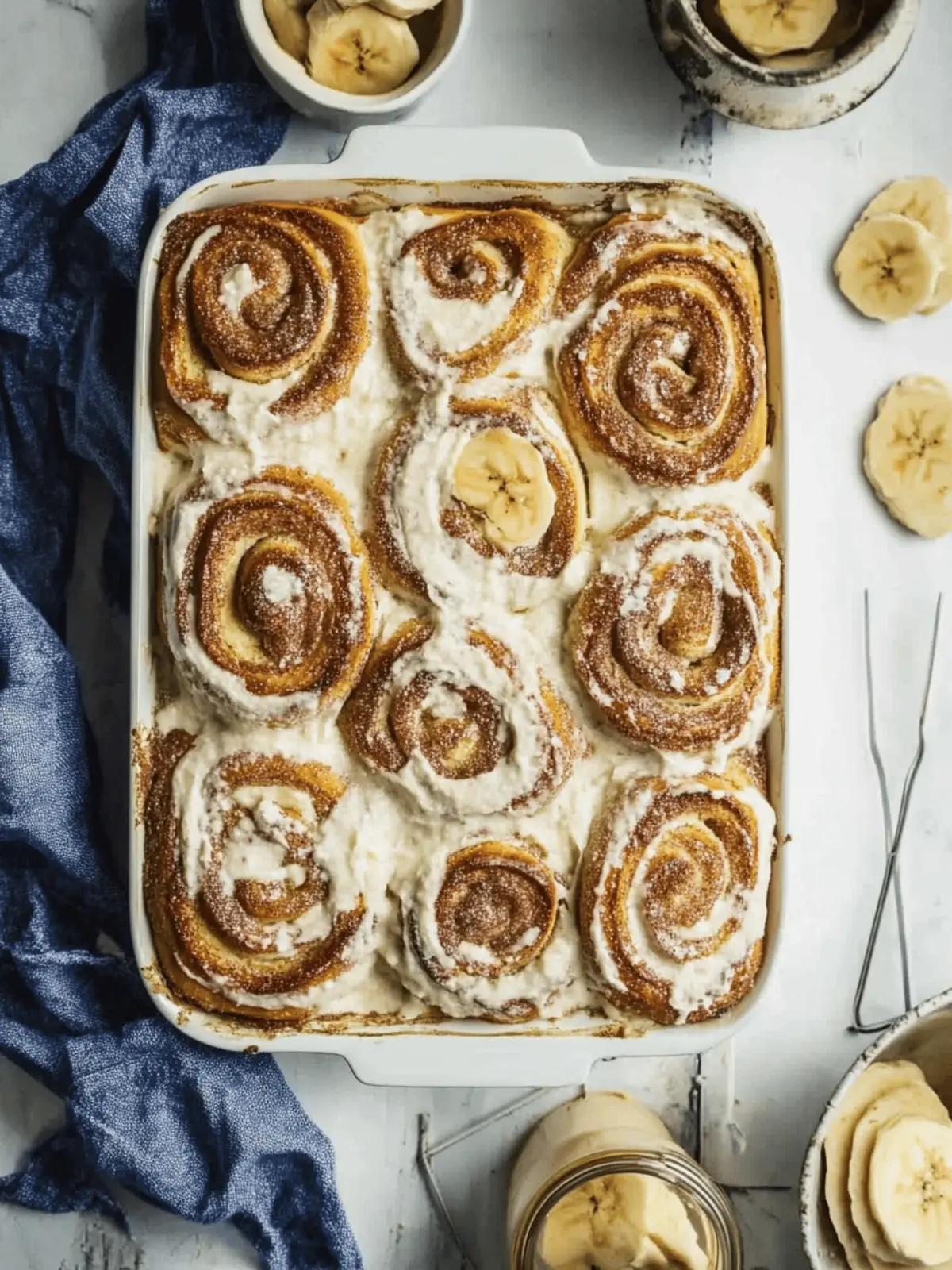 Banana Bread Batter Cinnamon Buns