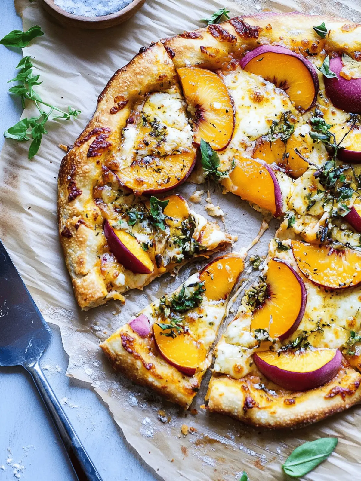 Spicy Peaches and Brie Pizza