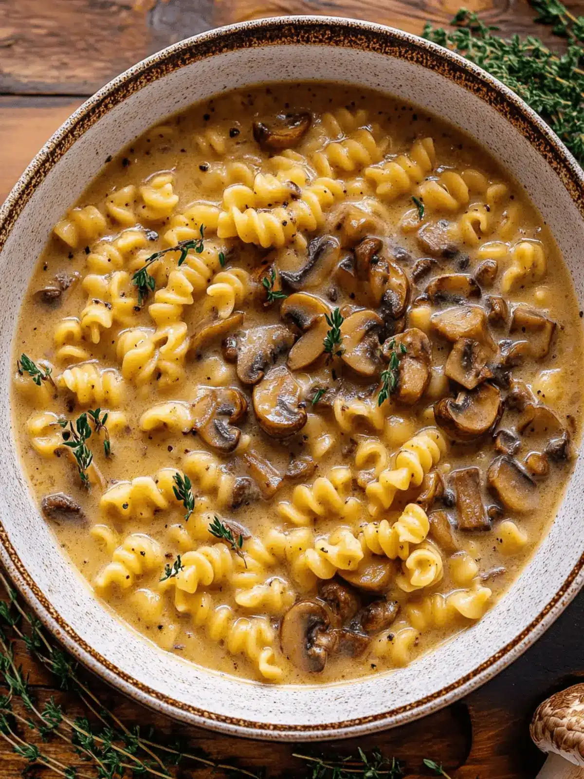 Creamy Mushroom Pasta Soup