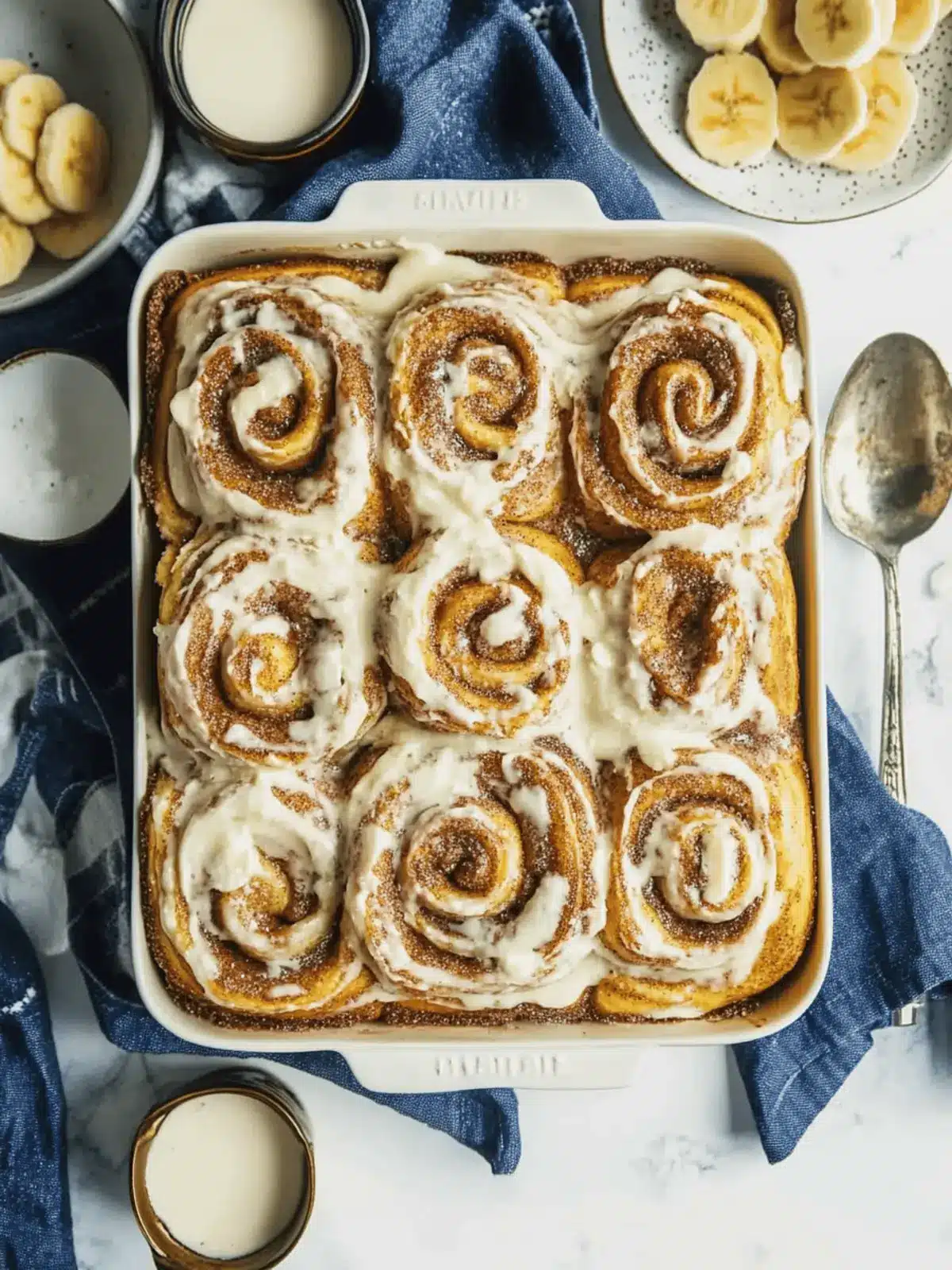 Banana Bread Batter Cinnamon Buns