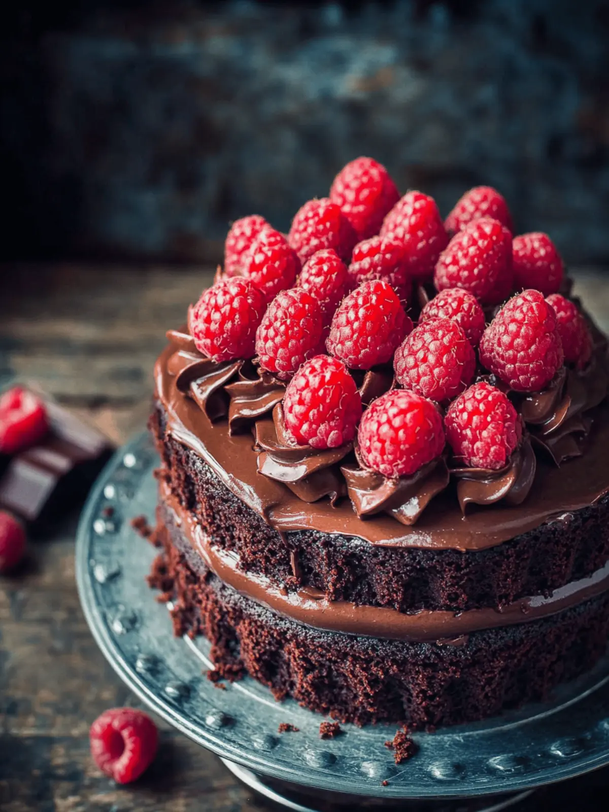 Easy Chocolate Cake With Raspberries