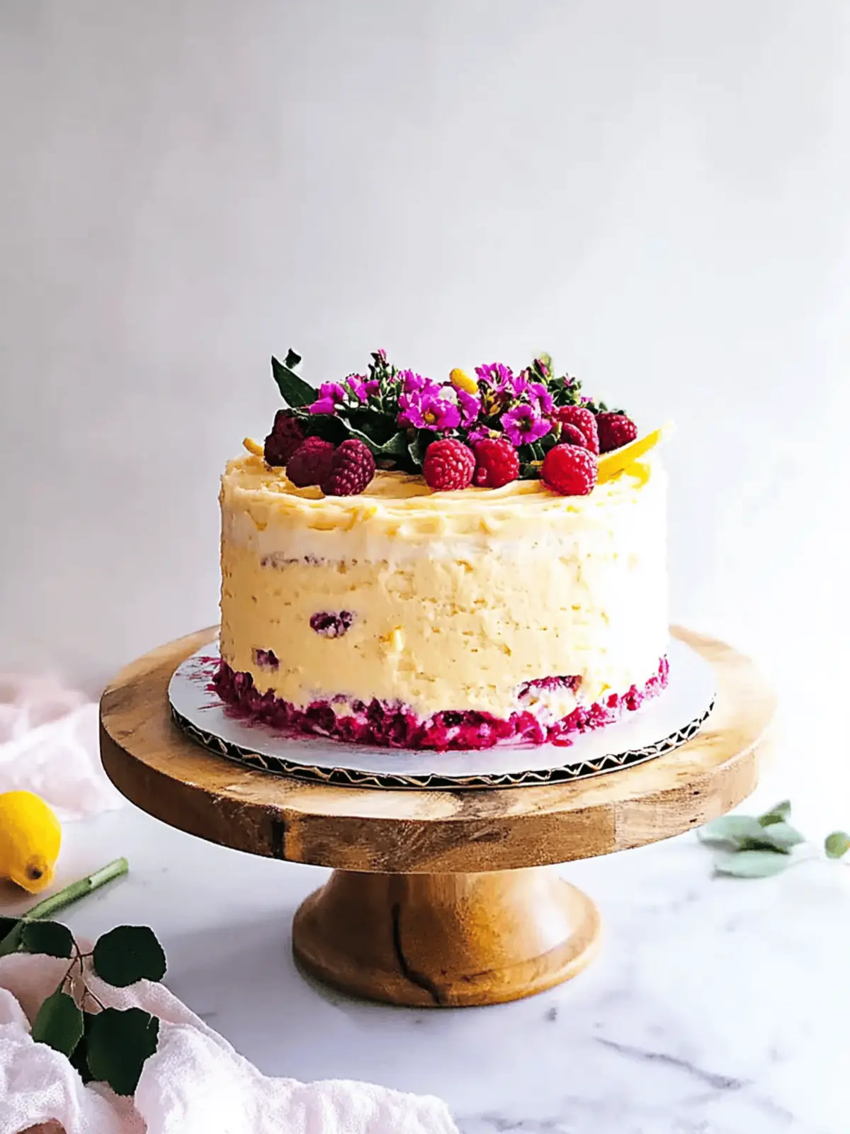 aspberry and Lemon Curd Chiffon Cake