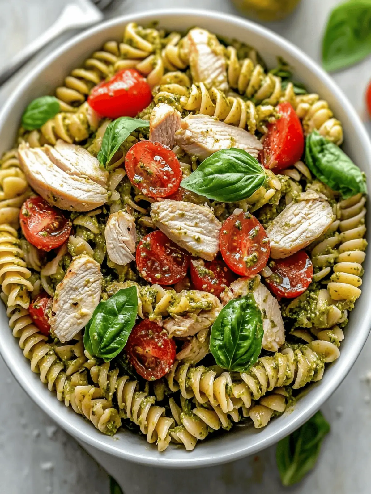 Easy Chicken Pesto Pasta Salad