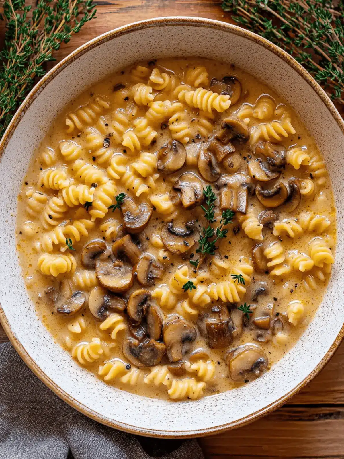 Creamy Mushroom Pasta Soup