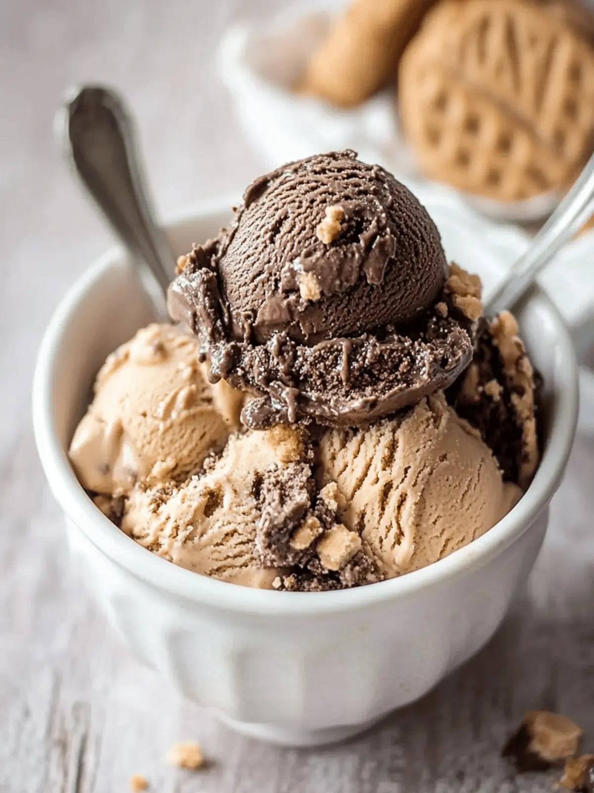 No Churn Chocolate Peanut Butter Cookie Ice Cream