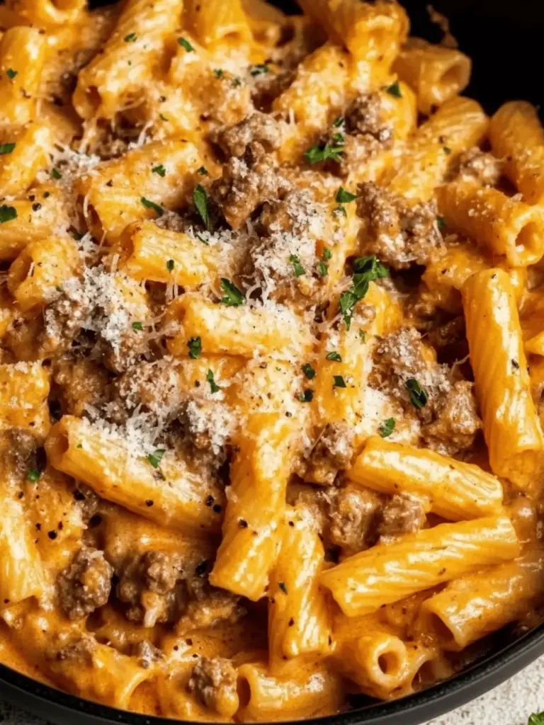 High Protein Creamy Beef Pasta