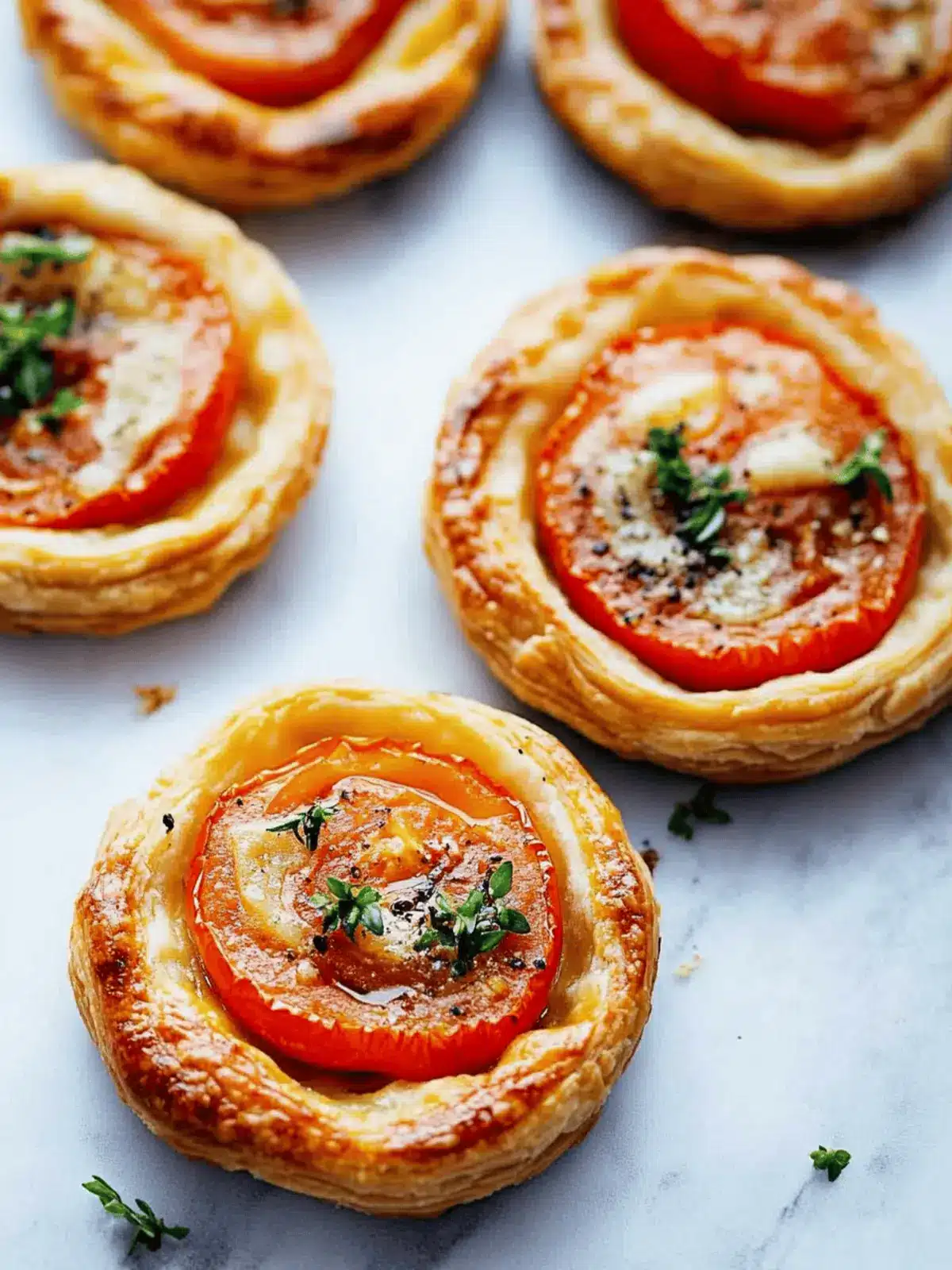 Mini Tomato Tarts with Puff Pastry