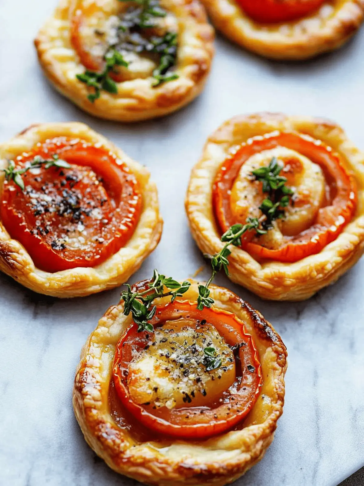 Mini Tomato Tarts with Puff Pastry