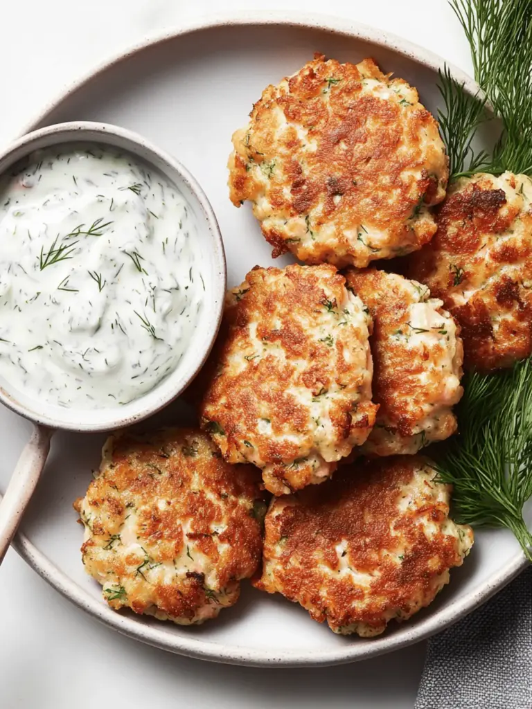 Salmon Croquettes With Dill Sauce
