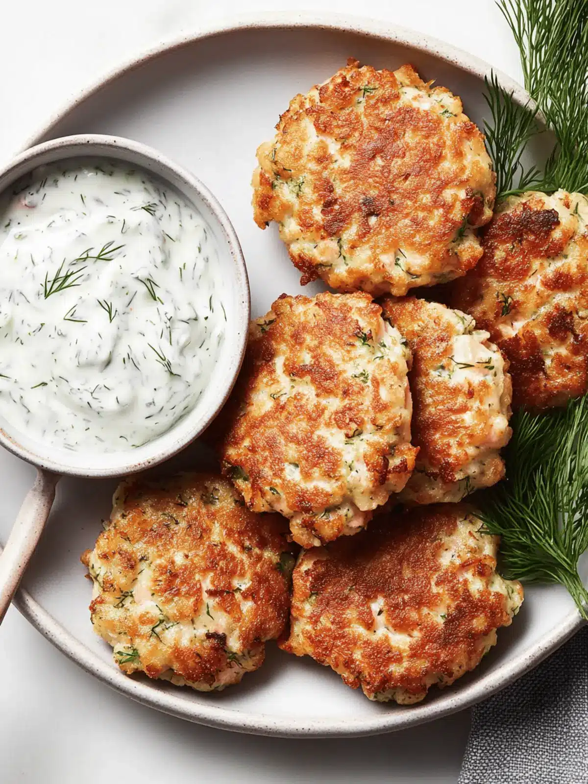 Salmon Croquettes With Dill Sauce