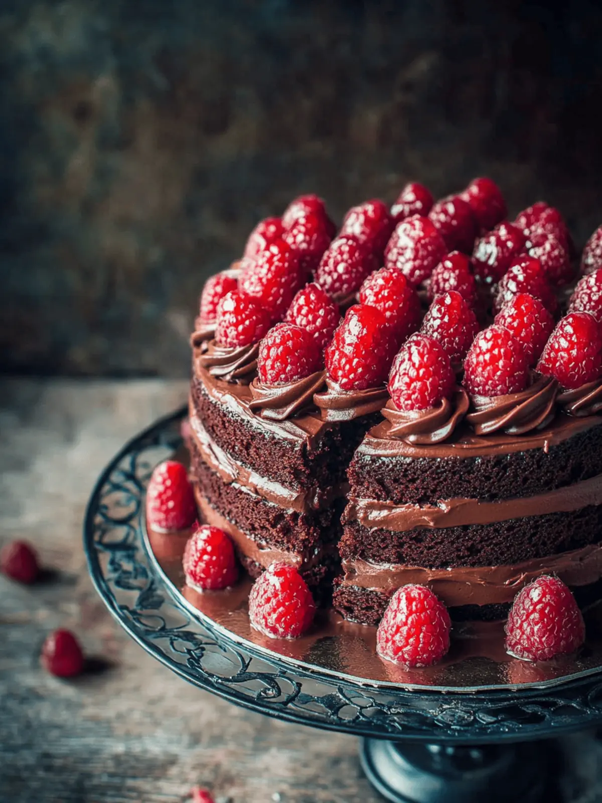 Easy Chocolate Cake With Raspberries