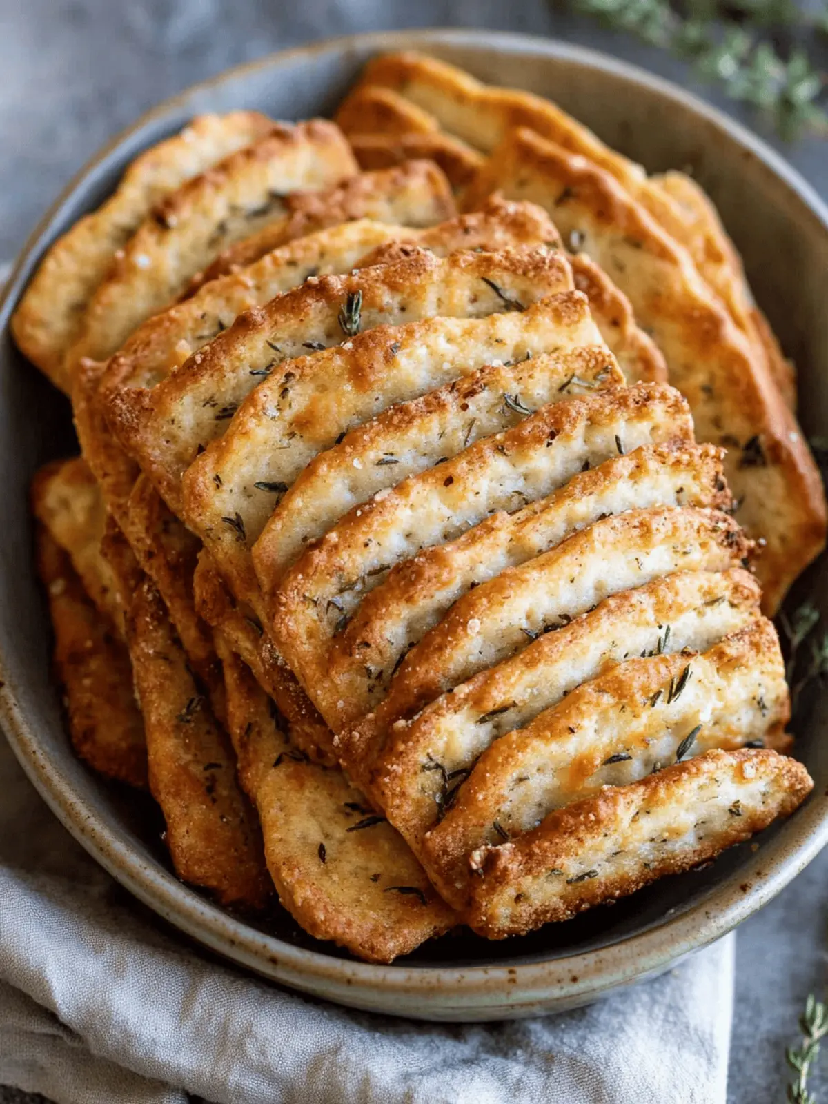 Homemade Cheddar + Herb Crackers