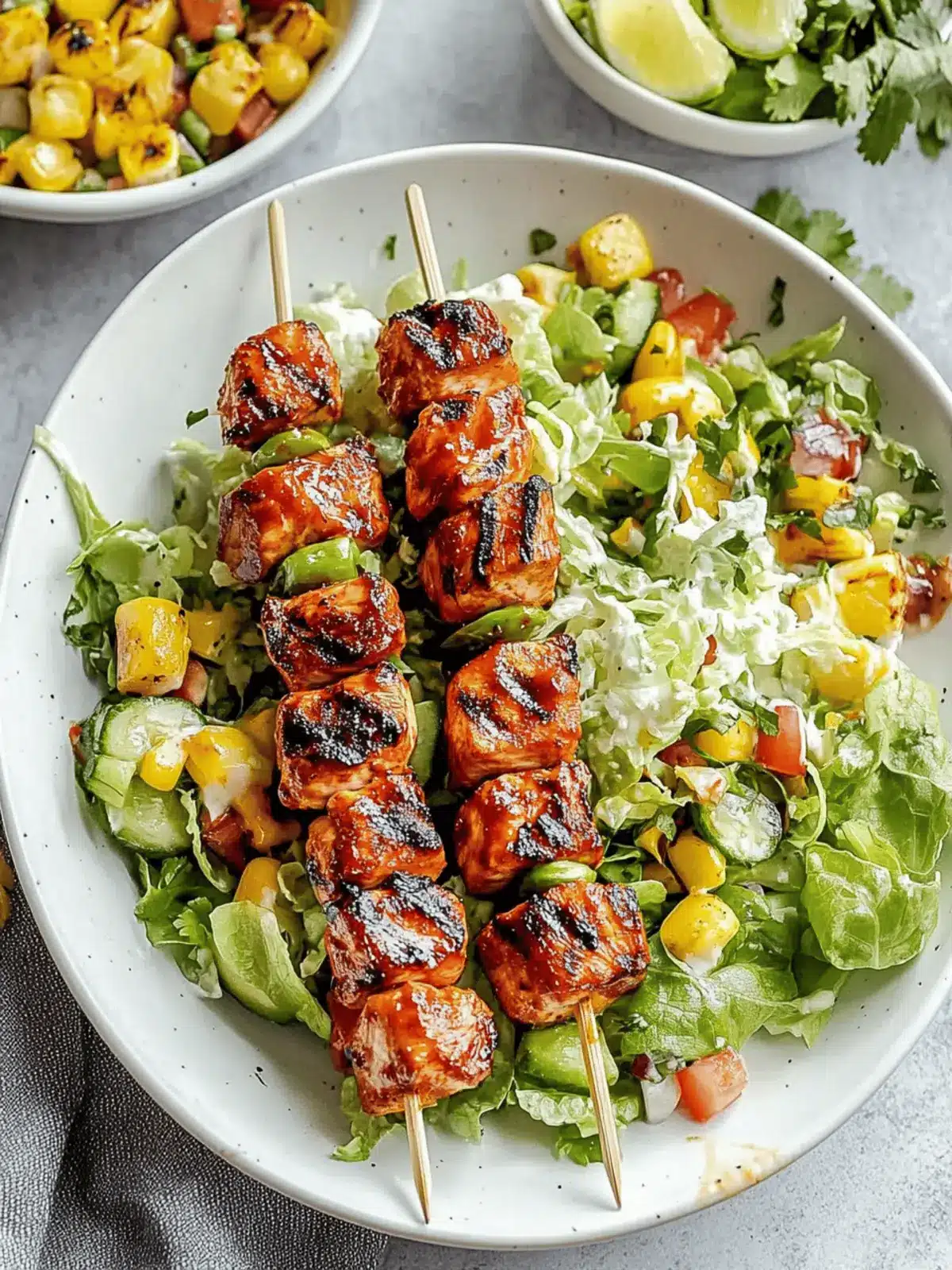 BBQ Chicken Skewer Salad