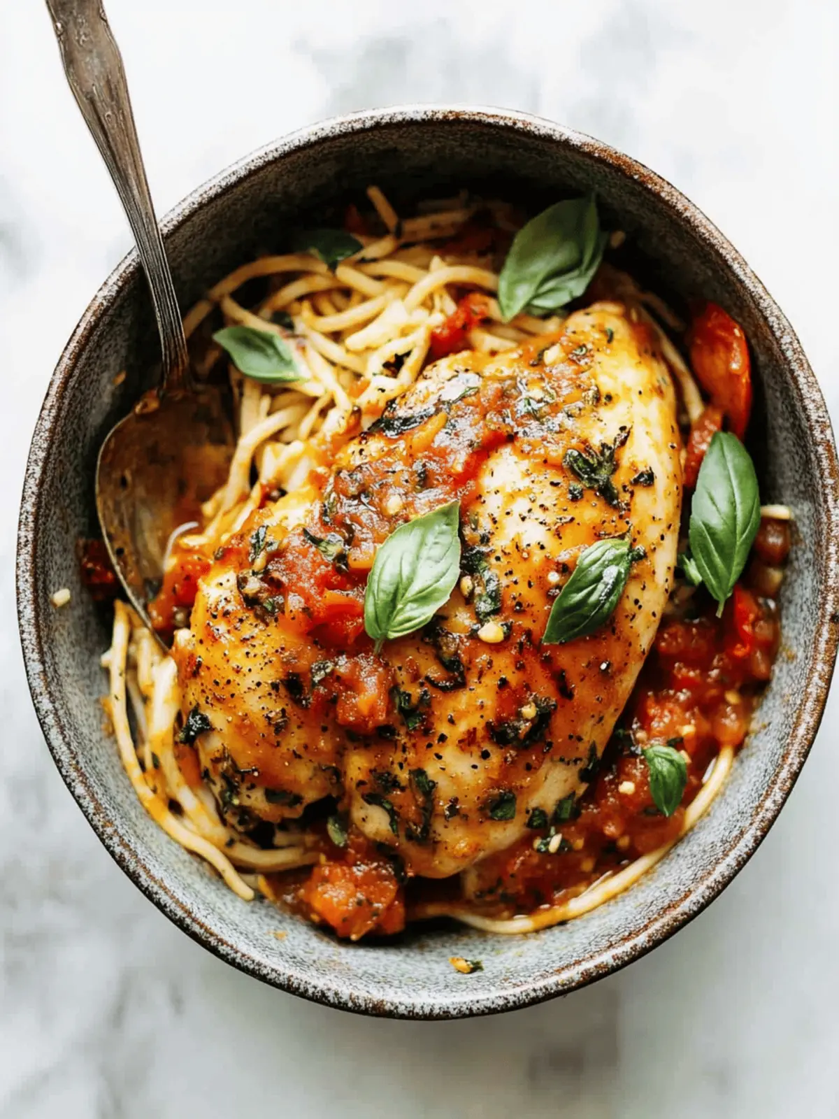 Garlic Basil Chicken with Tomato Butter Sauce