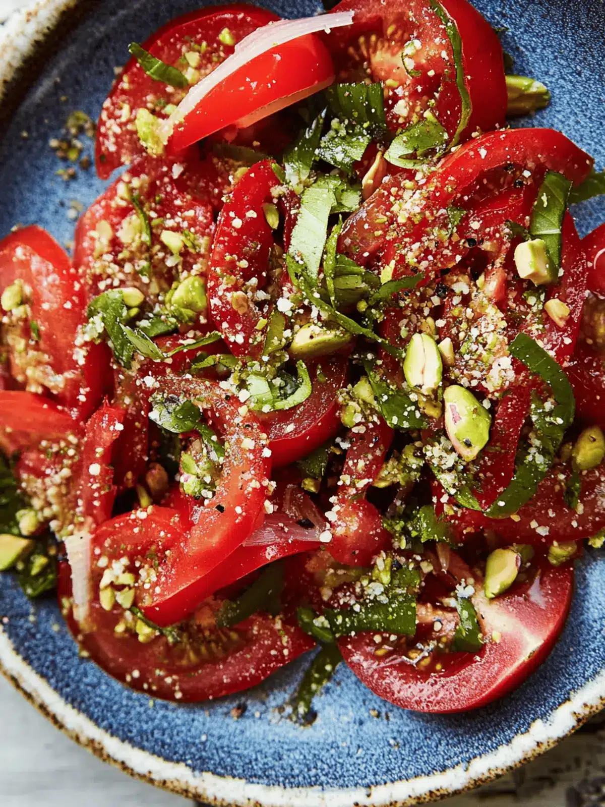 Tomatoes with Pistachios and Scallions