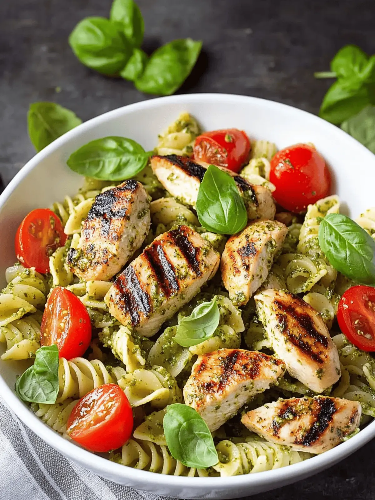 Pesto Pasta with Grilled Chicken
