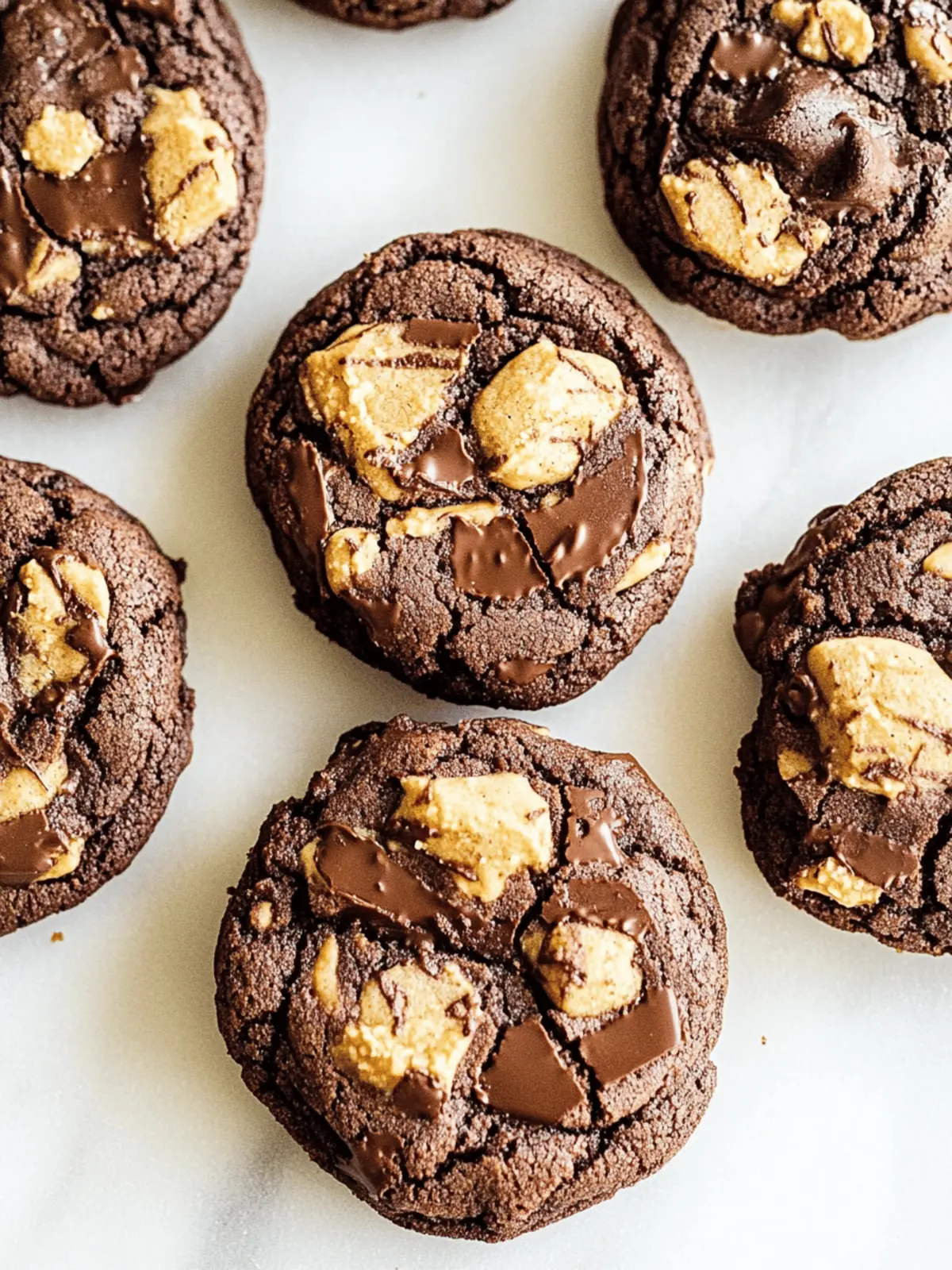 Triple Chocolate Peanut Butter Cookies