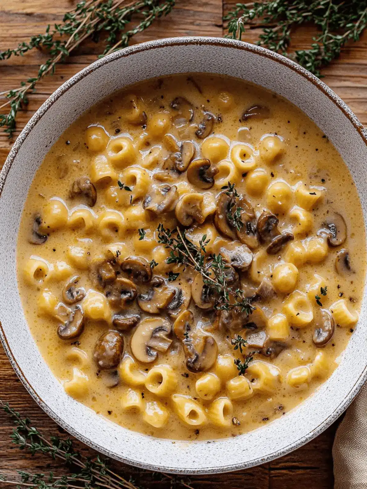 Creamy Mushroom Pasta Soup