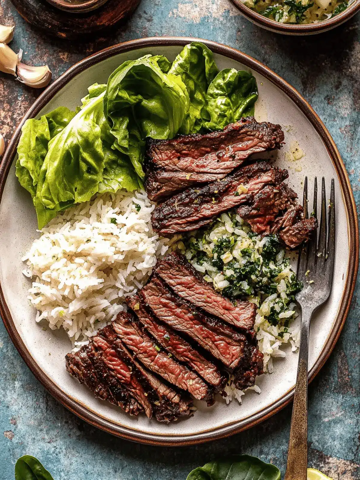 30 Minute Herby Lemon Garlic Steak and Rice