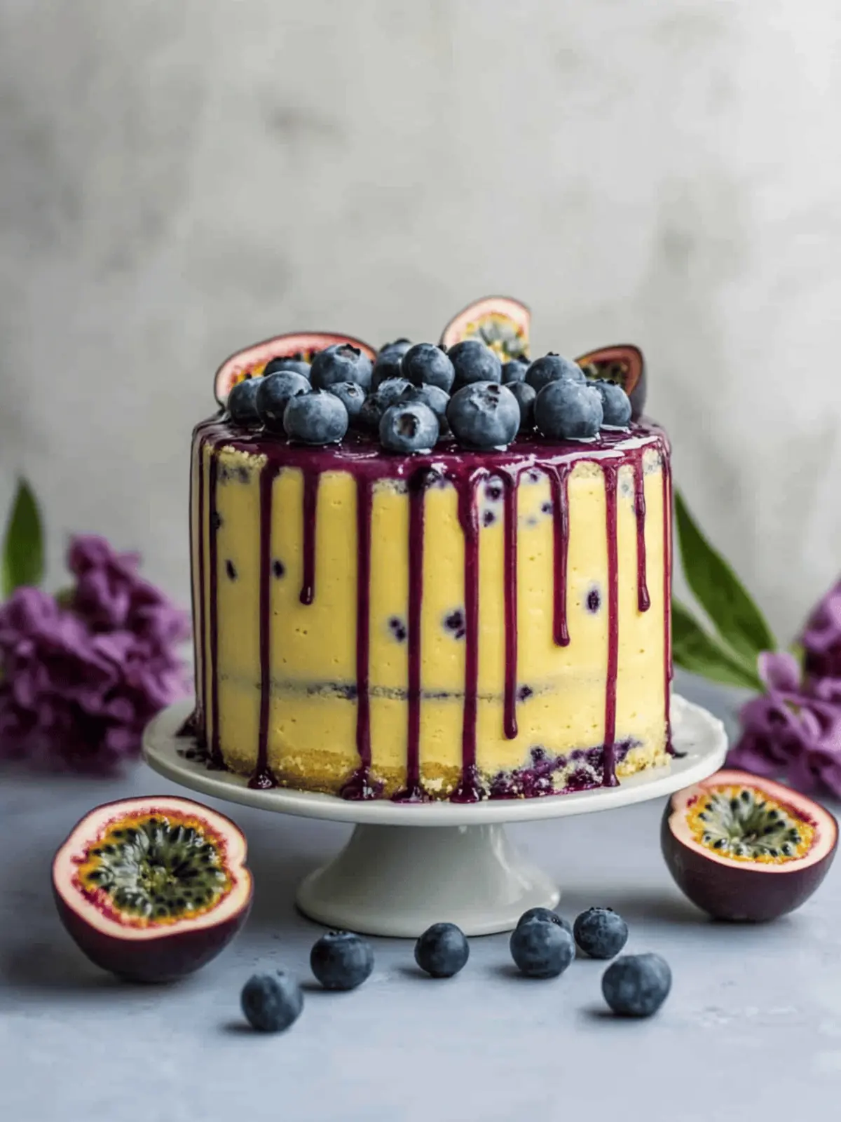 Blueberry Passionfruit Layer Cake