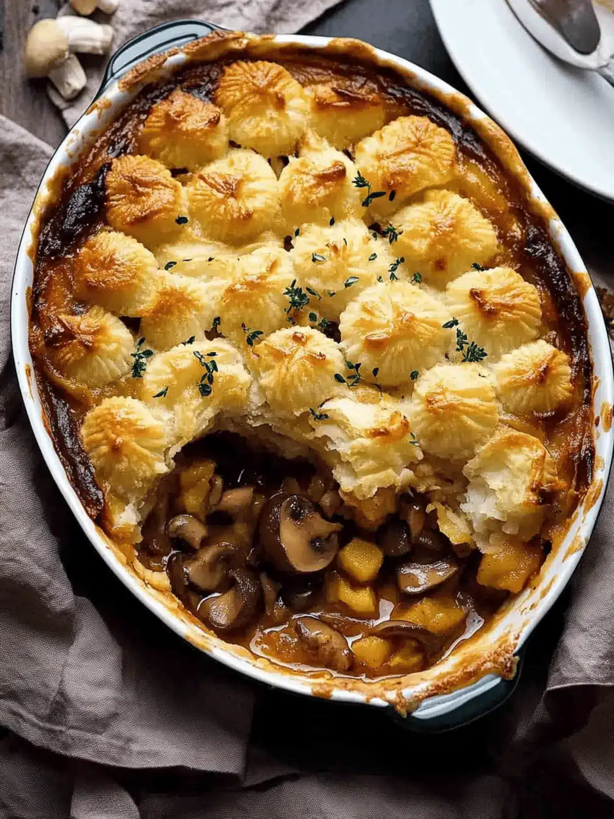 Chicken Mushroom Pie with Duchess Potato