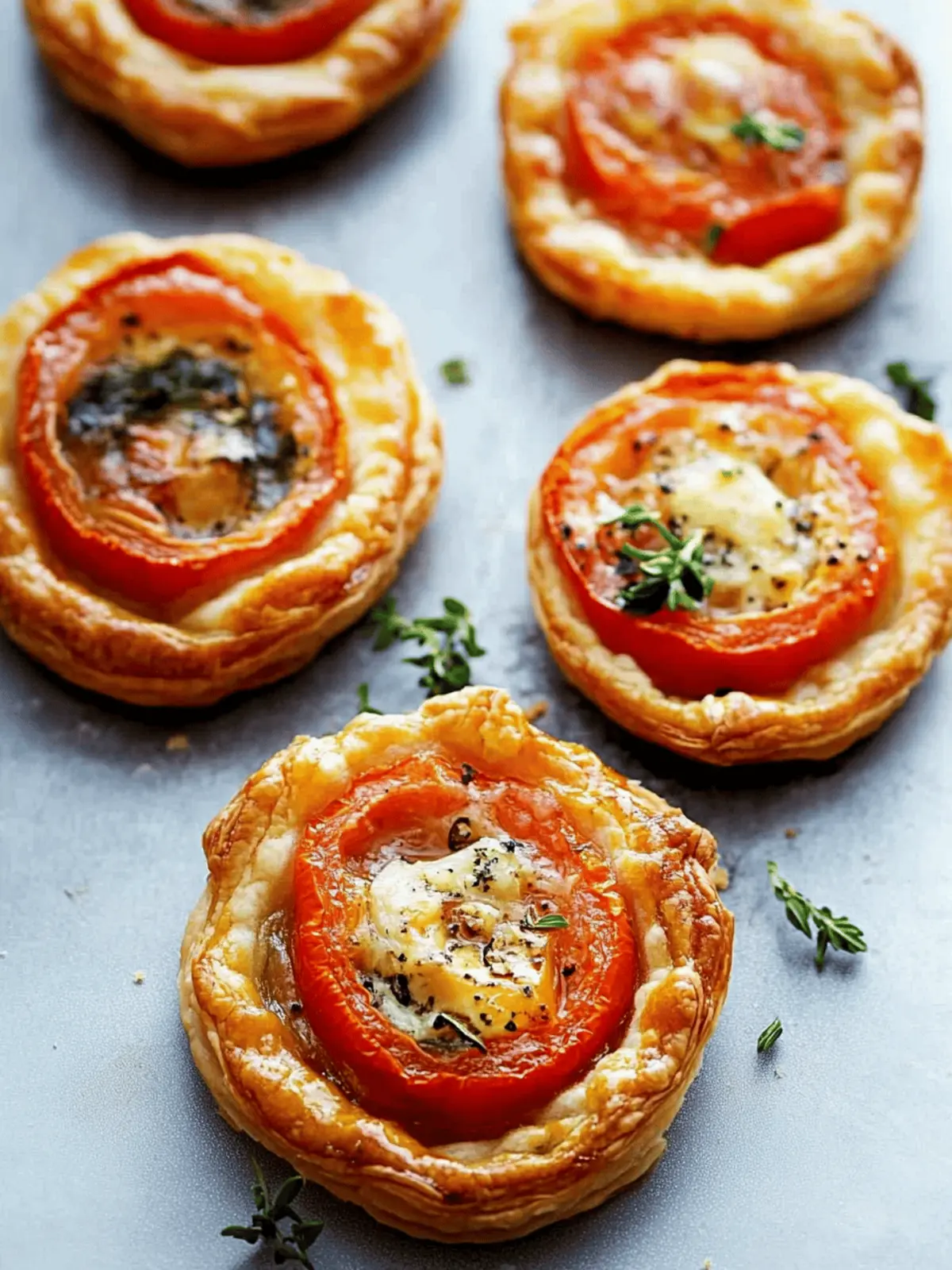 Mini Tomato Tarts with Puff Pastry