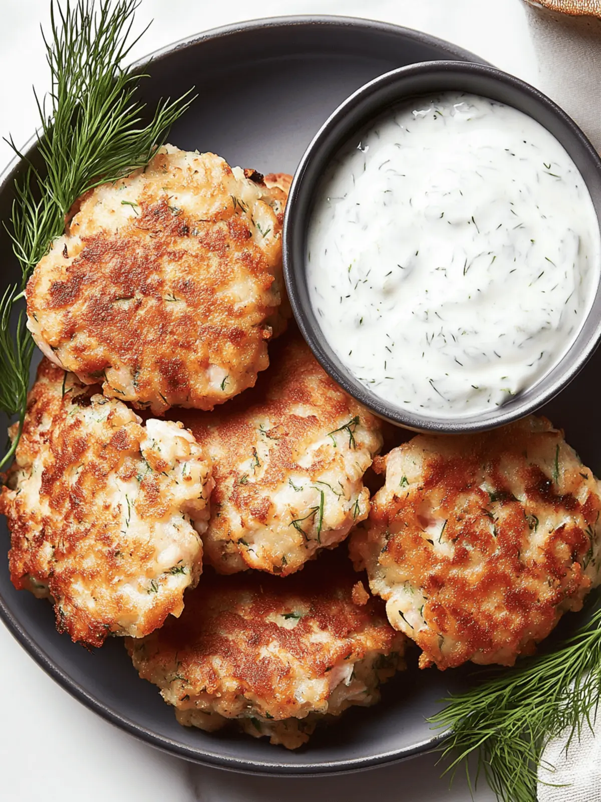 Salmon Croquettes With Dill Sauce