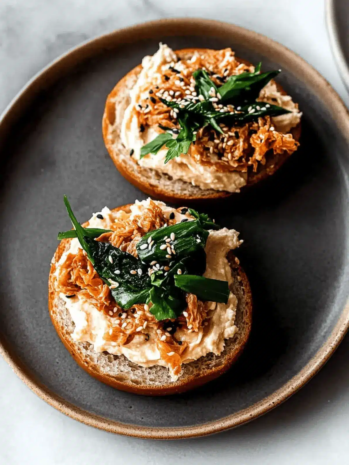 Kimchi Cream Cheese Bagel