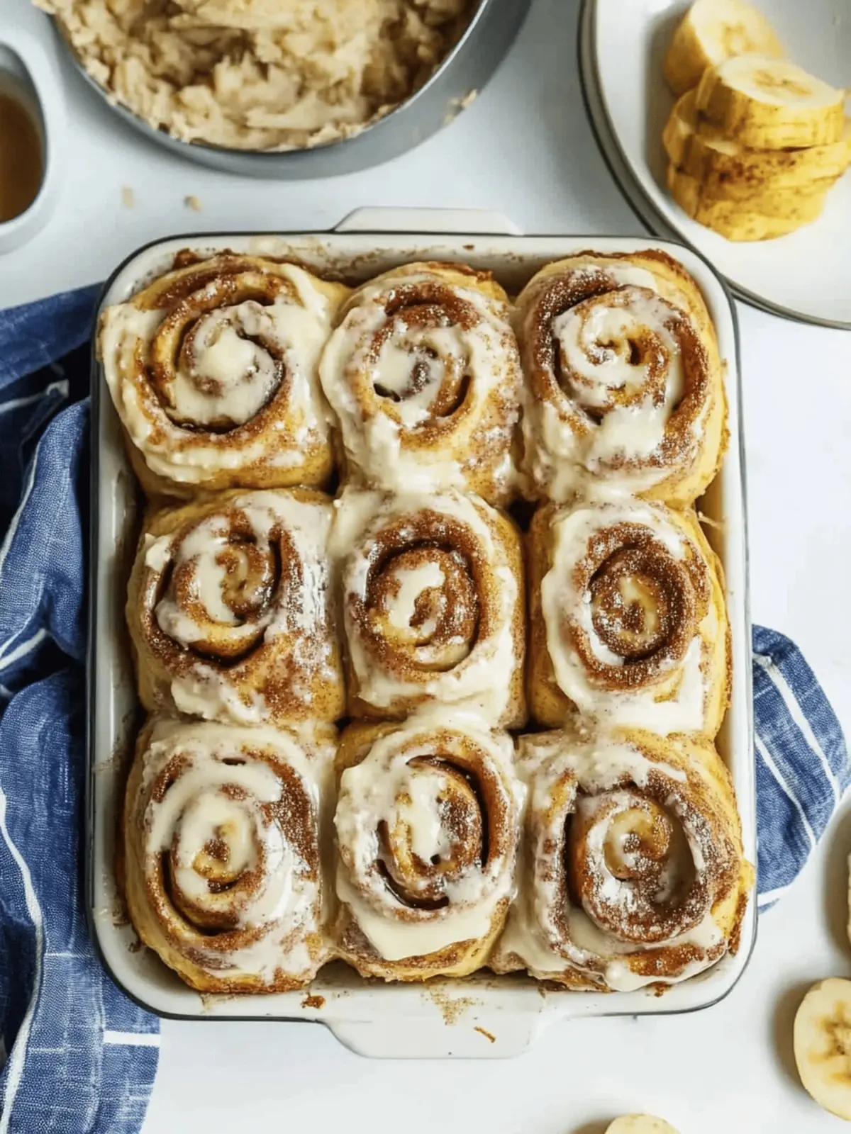 Banana Bread Batter Cinnamon Buns