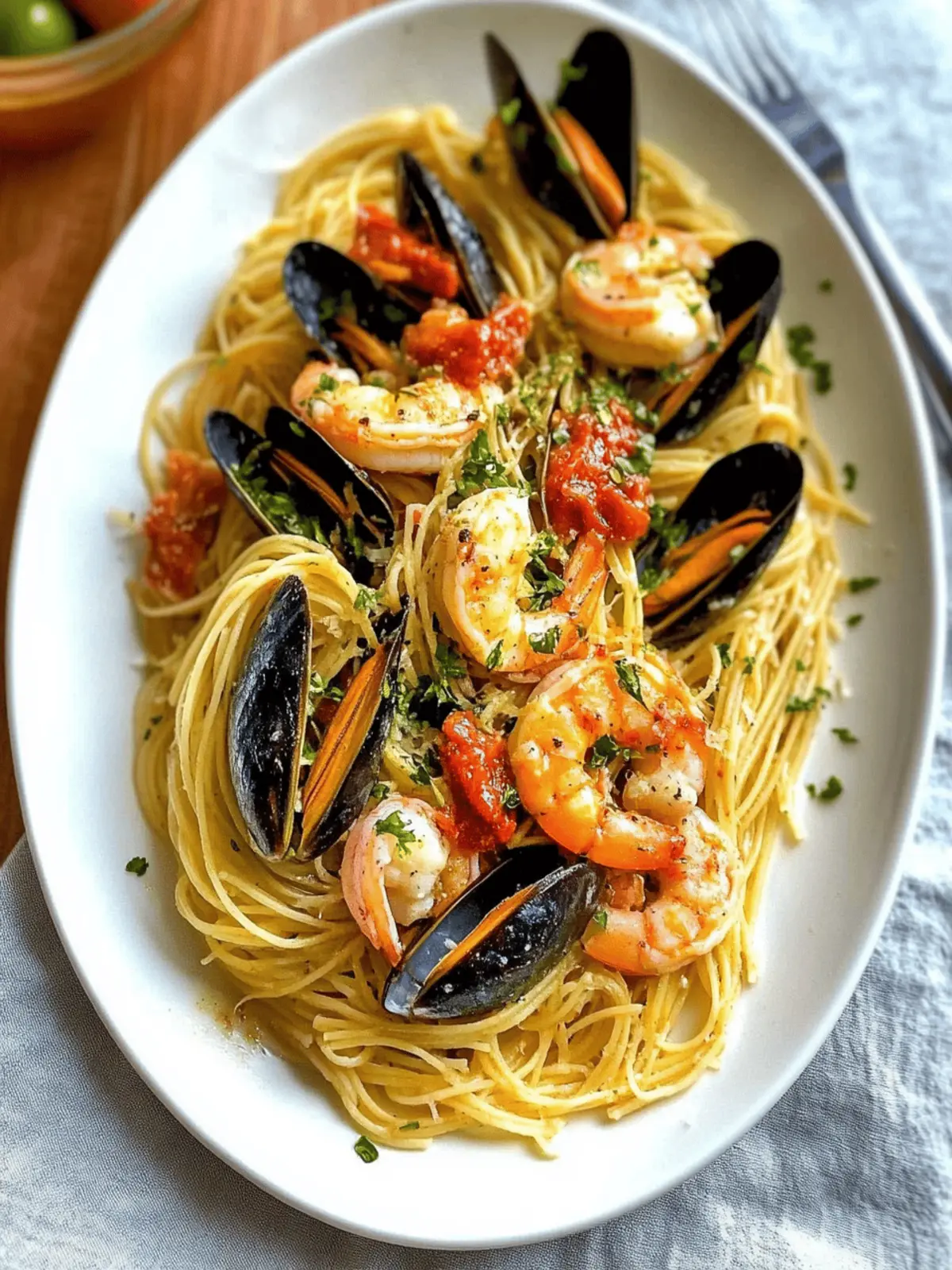 Garlic Butter & White Wine Seafood Pasta