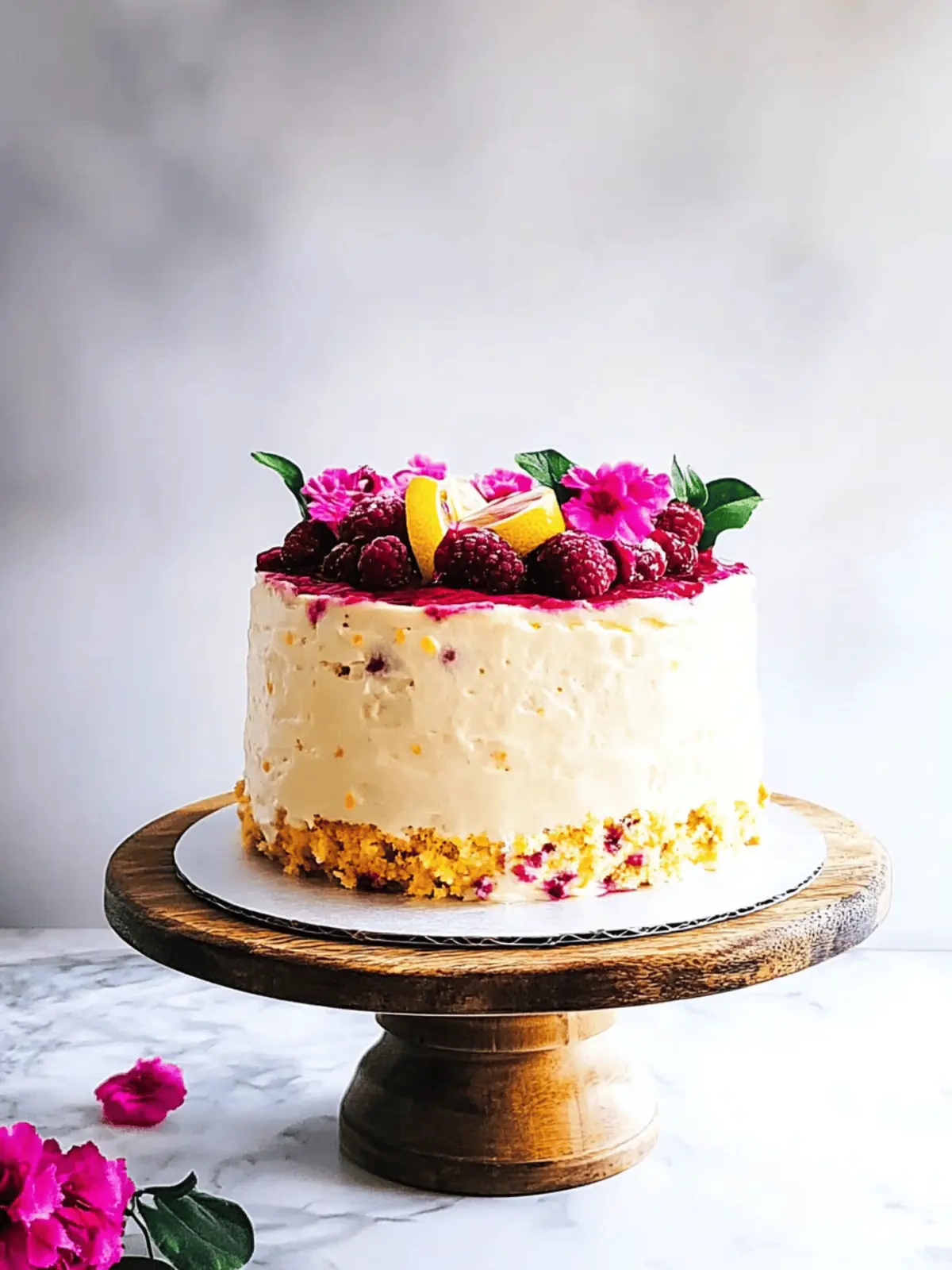 aspberry and Lemon Curd Chiffon Cake