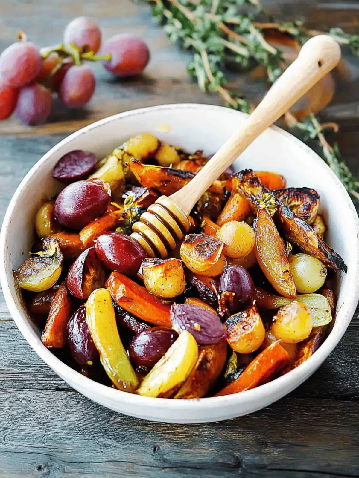 Roasted Veggies with Grapes and Honey