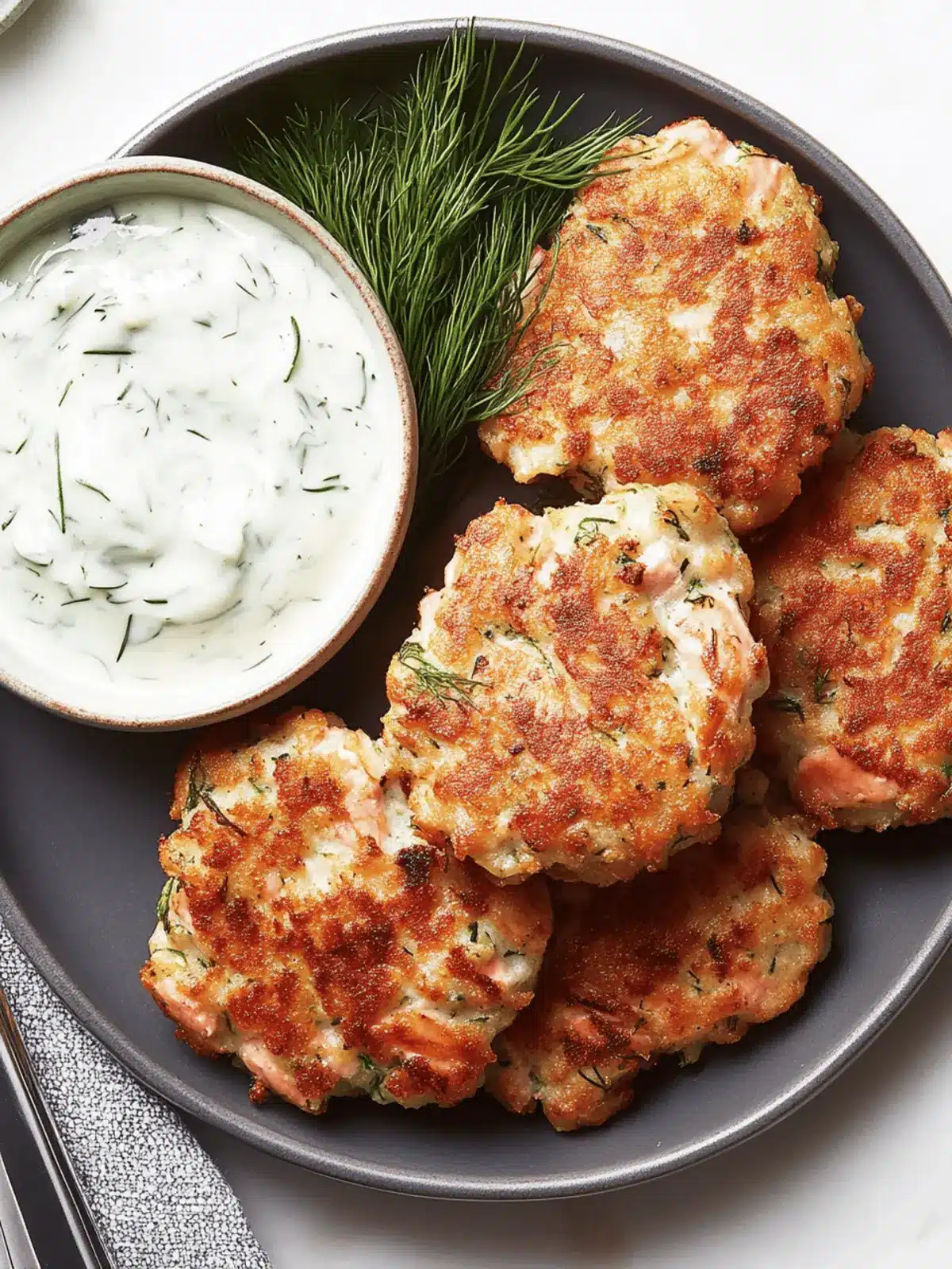 Salmon Croquettes With Dill Sauce