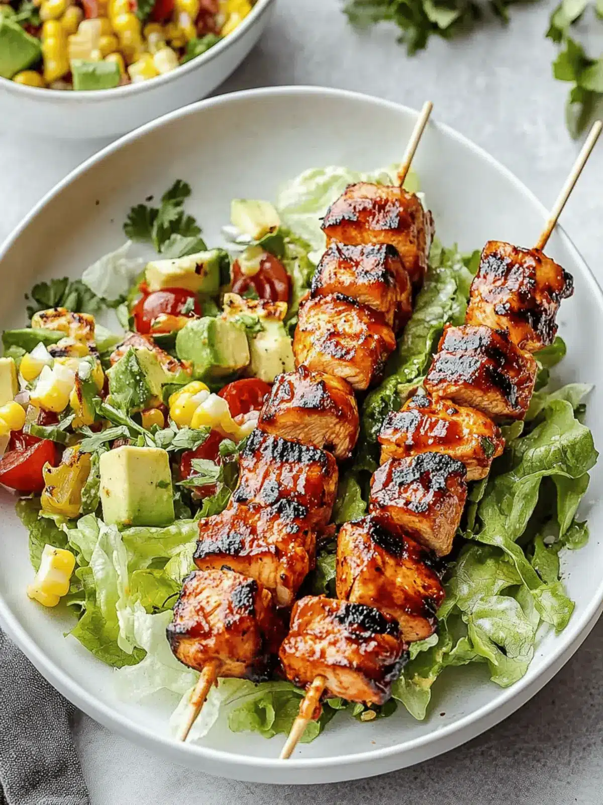 BBQ Chicken Skewer Salad