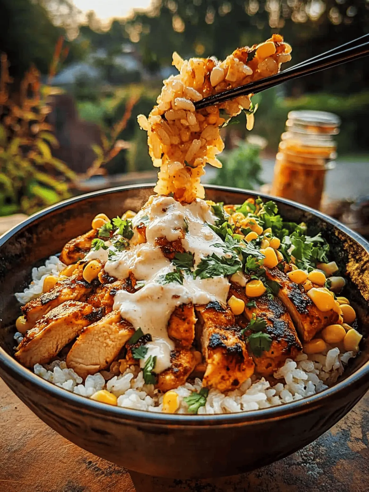 Spicy Street Corn Chicken Rice Bowl in 30 Minutes