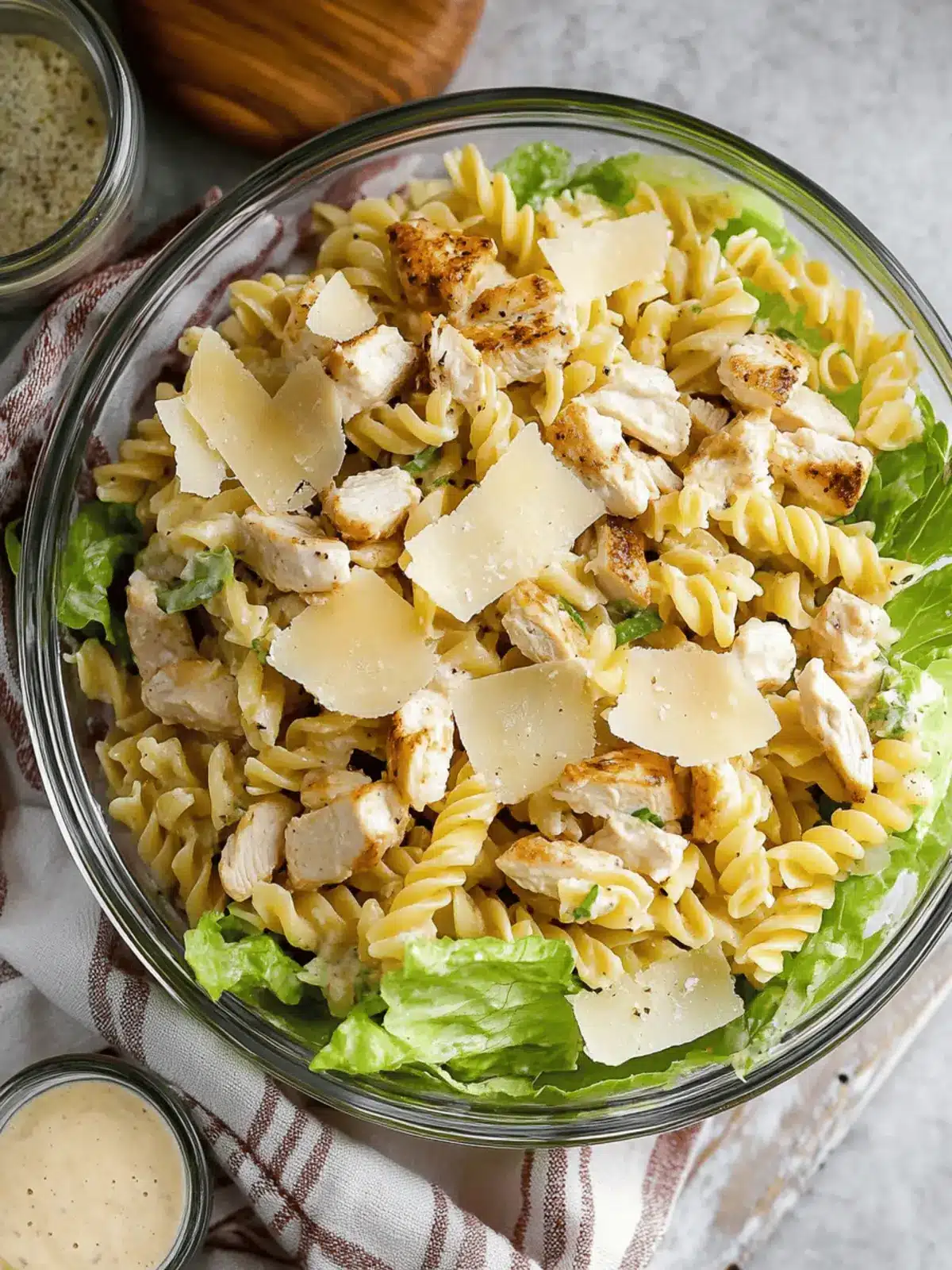 Chicken Caesar Pasta Salad with Easy Homemade Dressing