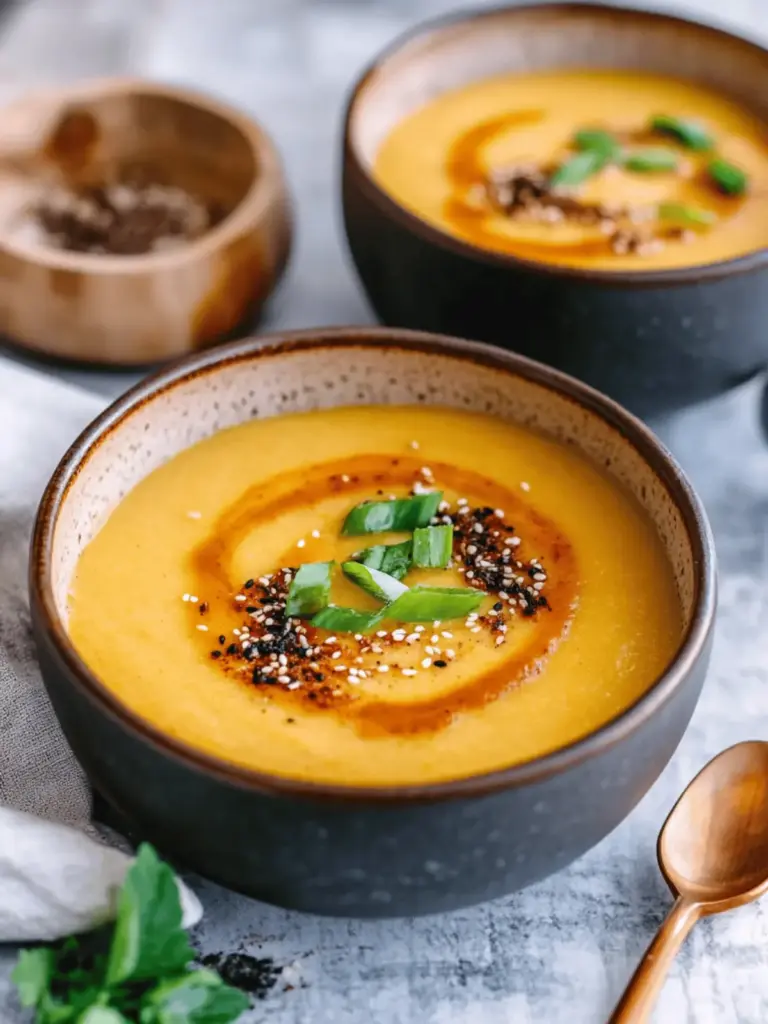 Slow Cooker Butternut Squash and Sweet Potato Soup with Miso