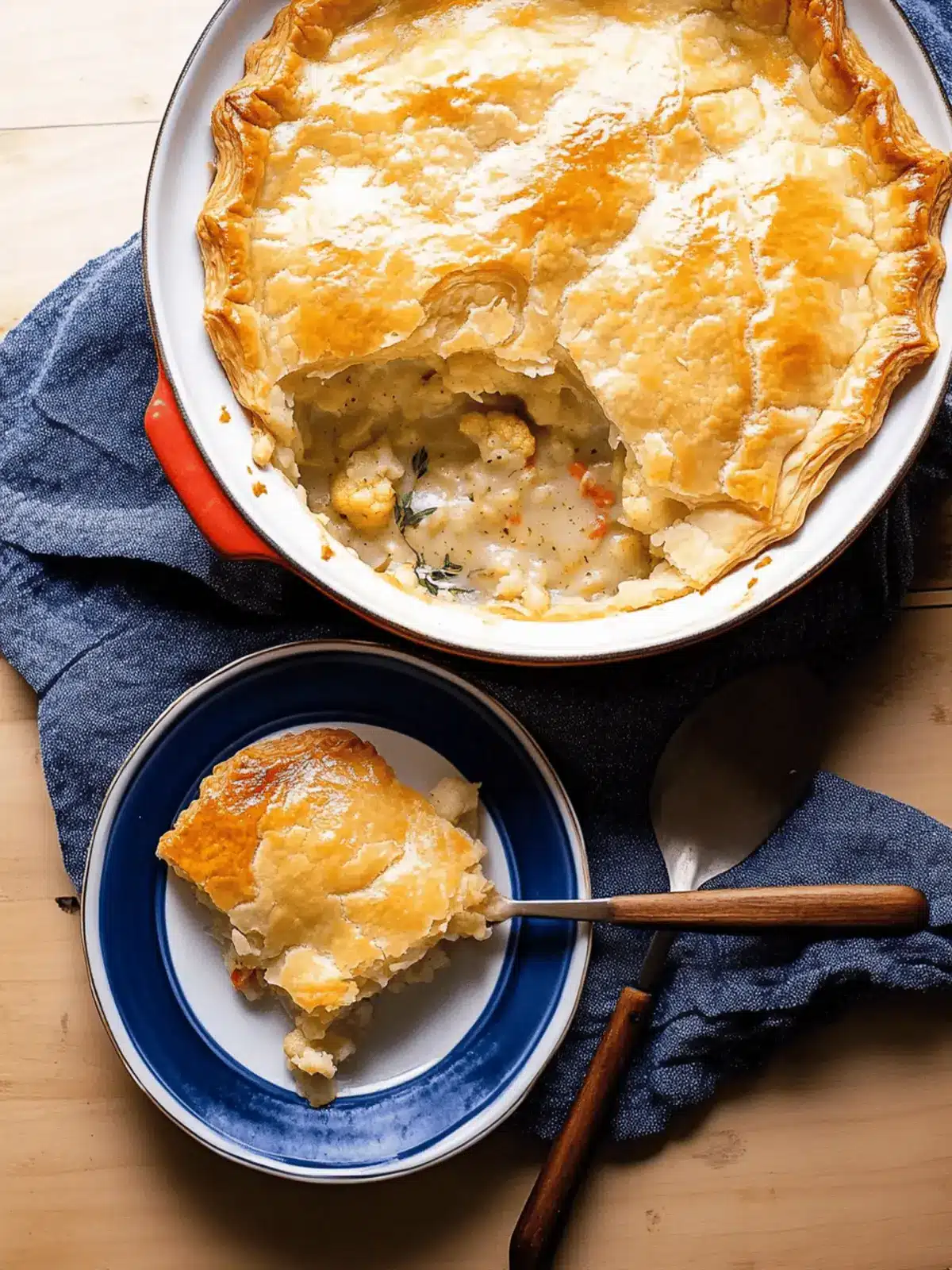 Cauliflower Pot Pie with Puff Pastry