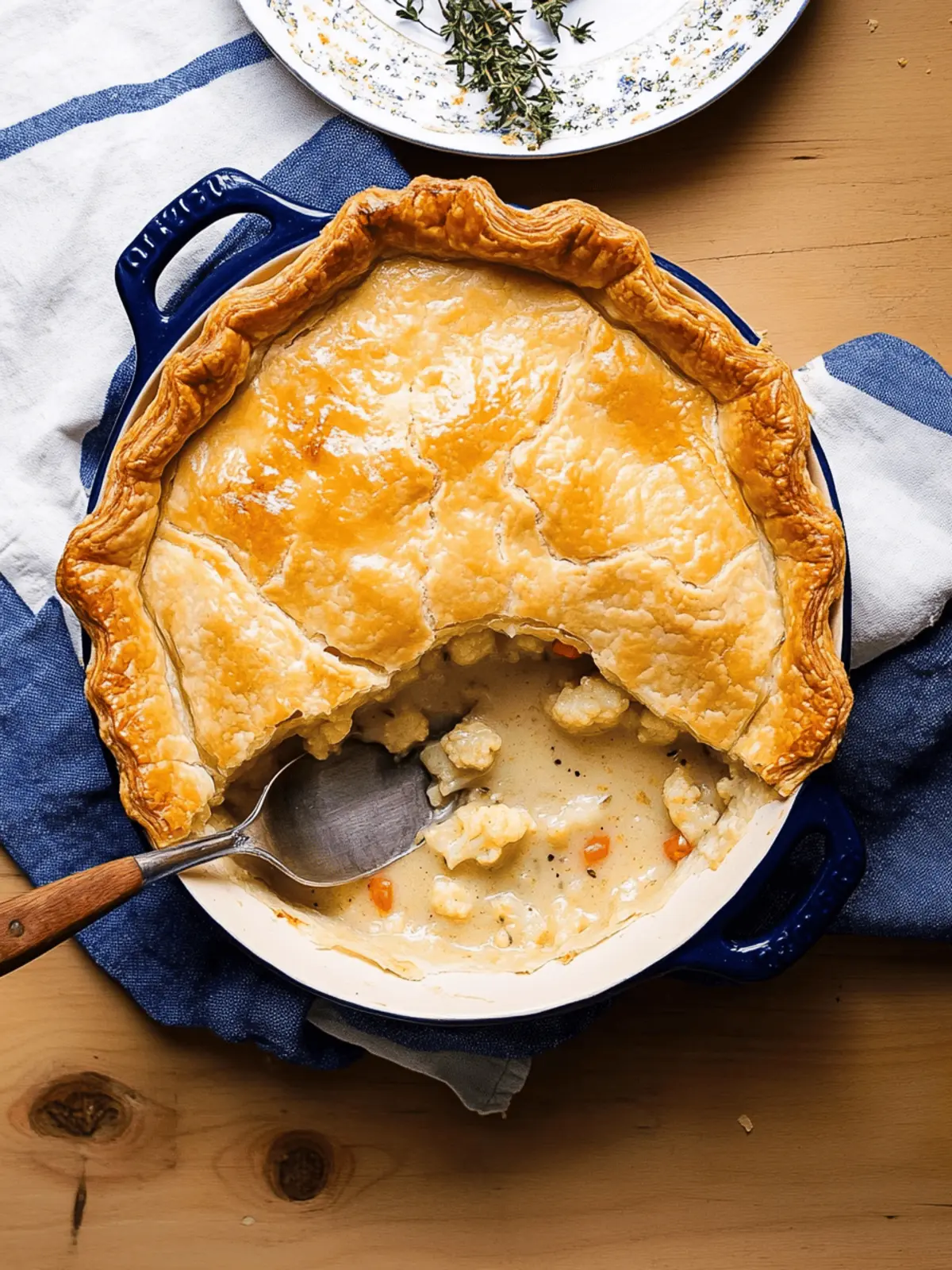 Cauliflower Pot Pie with Puff Pastry