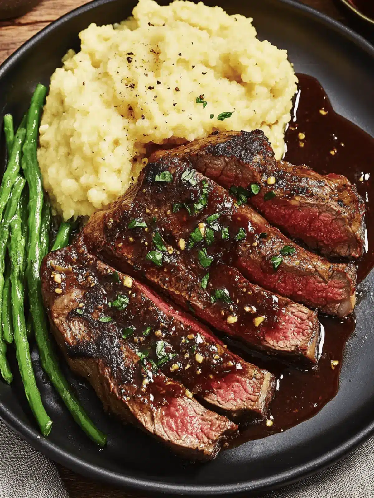 Ribeye and Roasted Garlic Pan Sauce