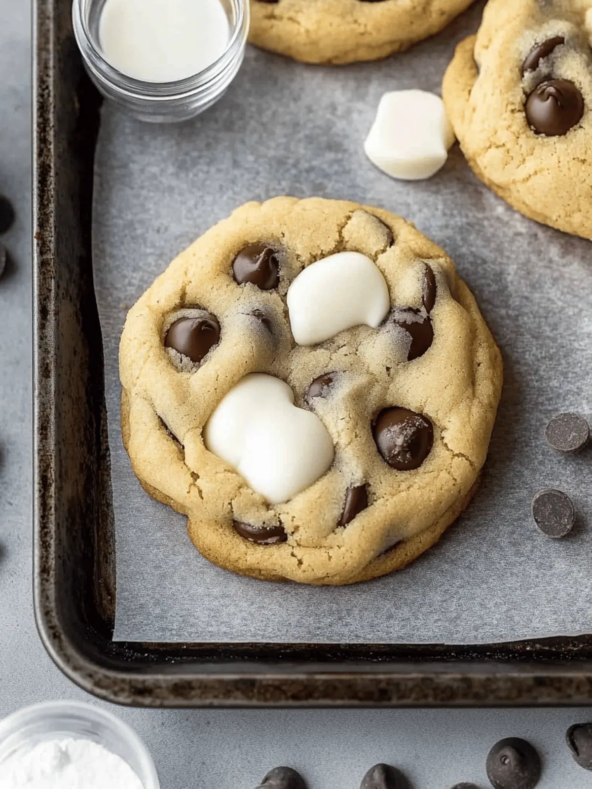 Fluffernutter-Stuffed Chocolate Chip Cookies