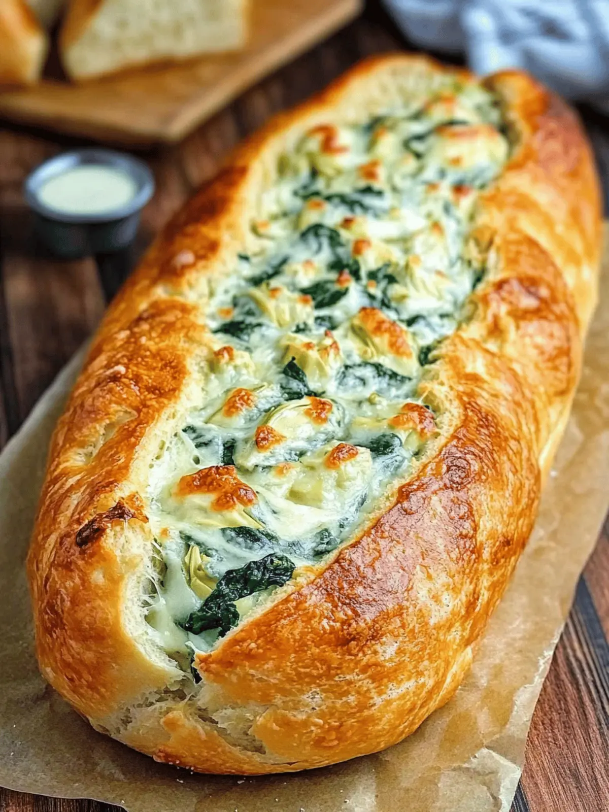 Spinach and Artichoke Stuffed Bread