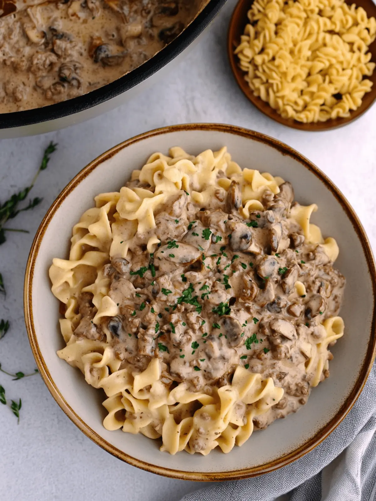 Ground Beef Stroganoff (without Cream of Mushroom Soup)