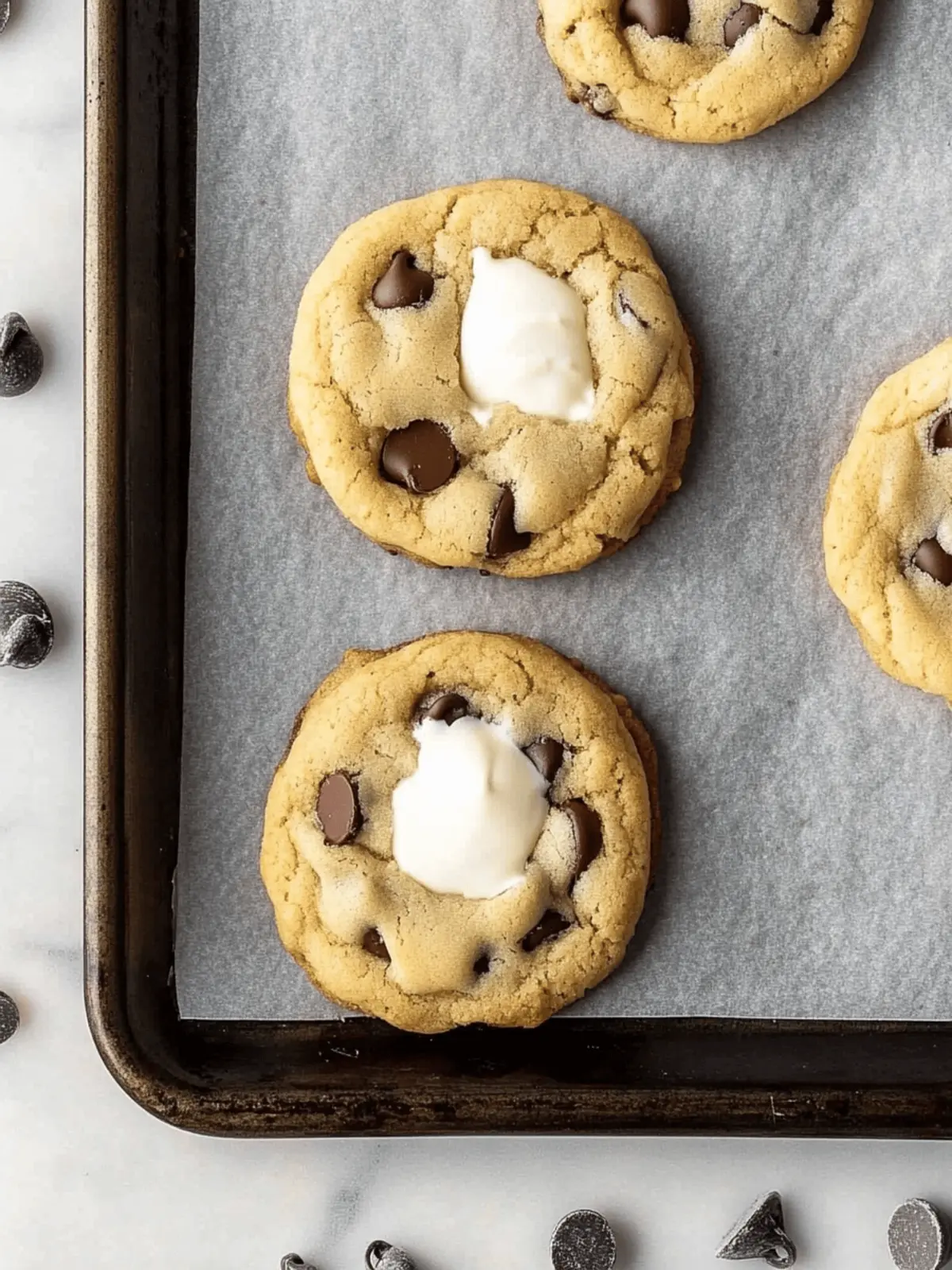 Fluffernutter-Stuffed Chocolate Chip Cookies