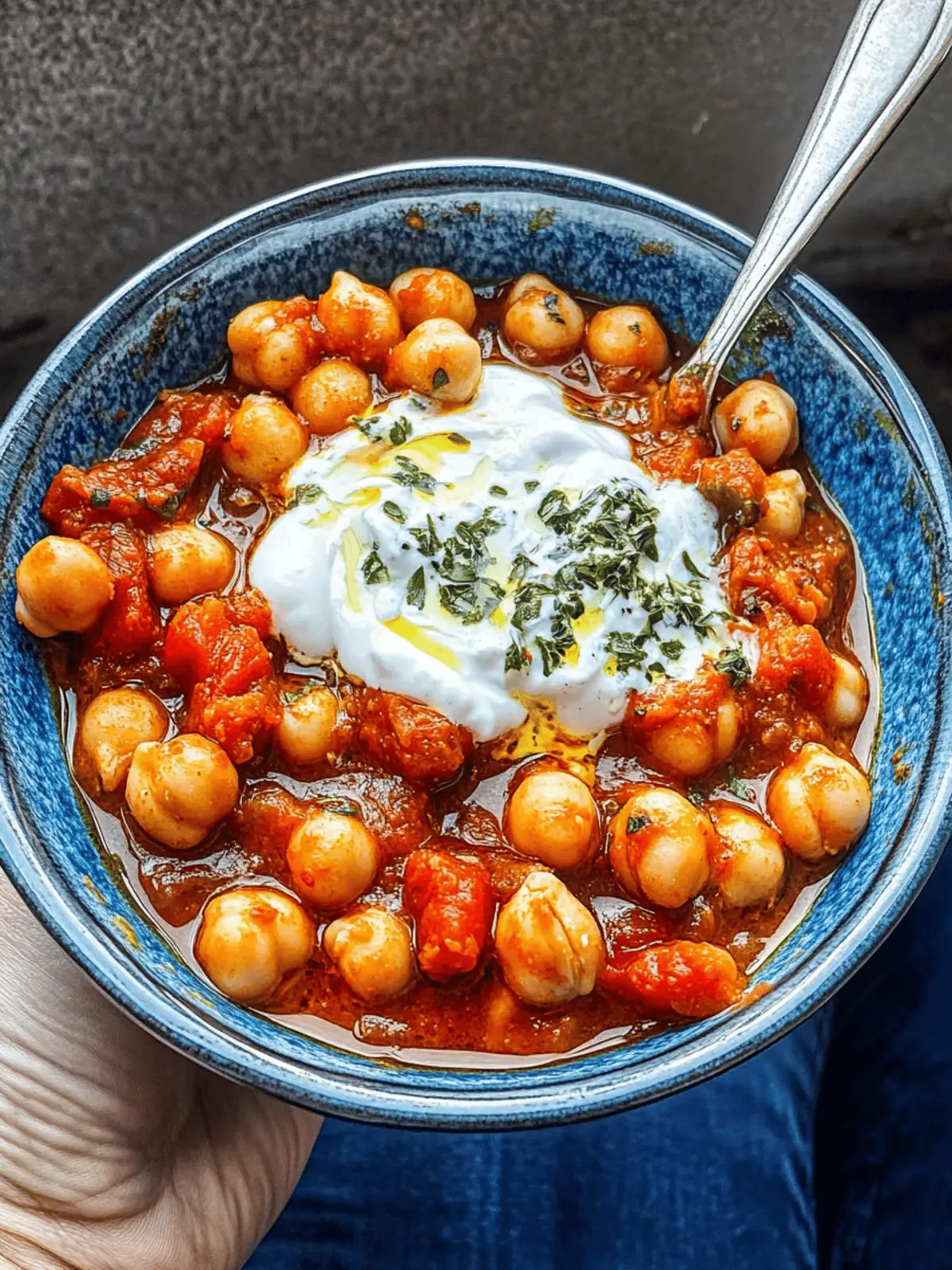Chickpea, Tomato + Harissa Stew with Herby Yoghurt