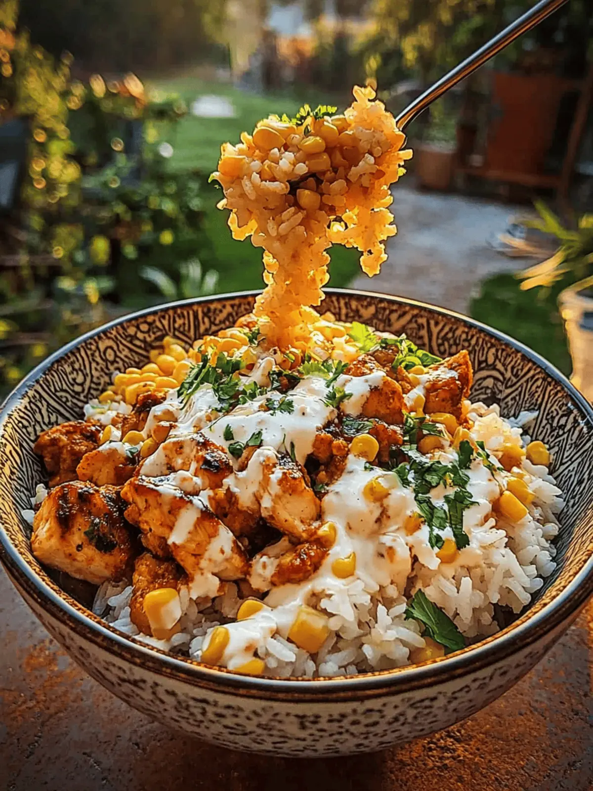 Spicy Street Corn Chicken Rice Bowl in 30 Minutes